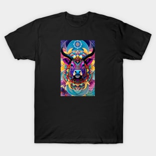 Beef cattle Lotus Flower mandala T-Shirt